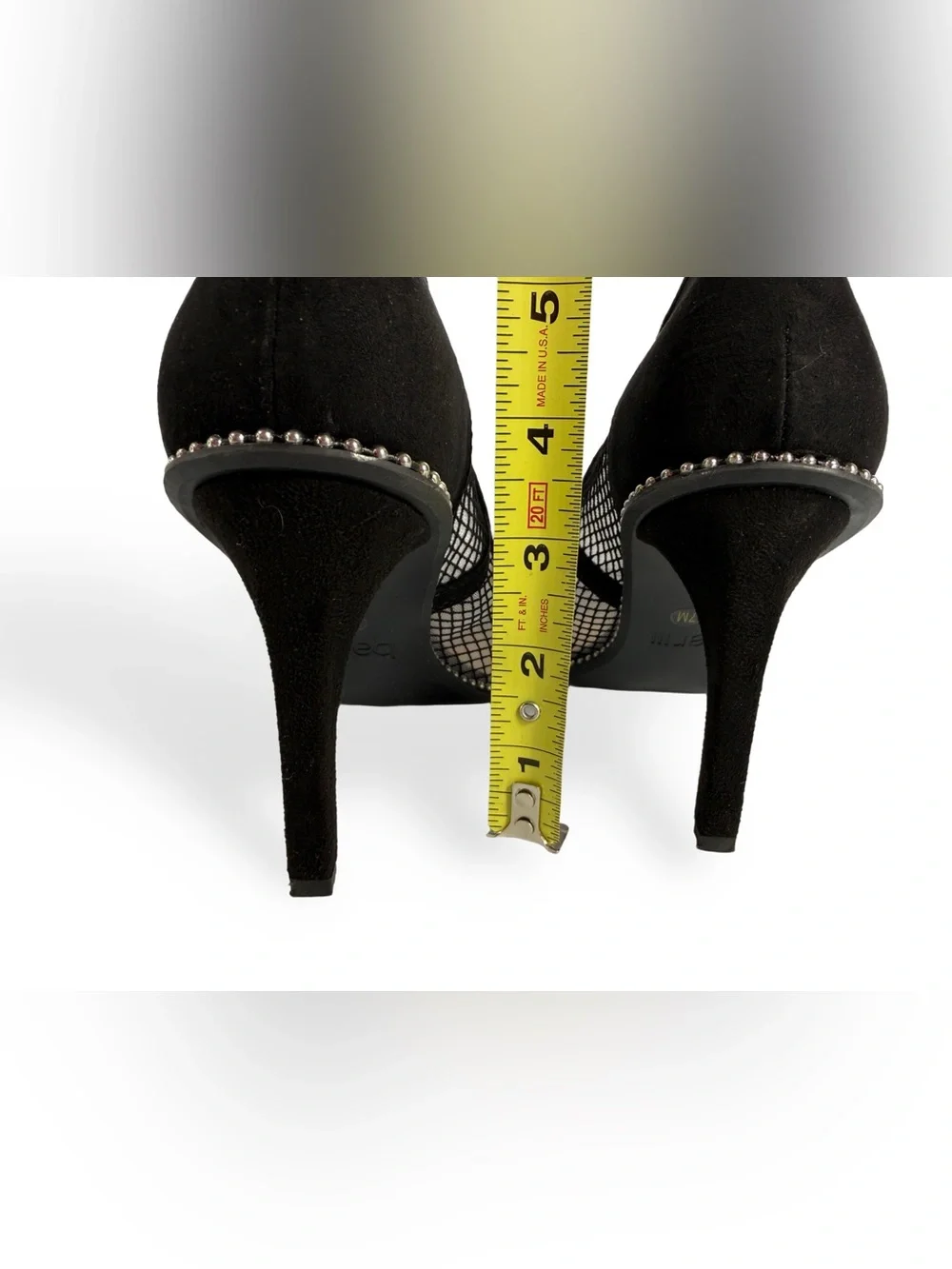 Bar III Black Mesh Pointed Flats with Studded Trim